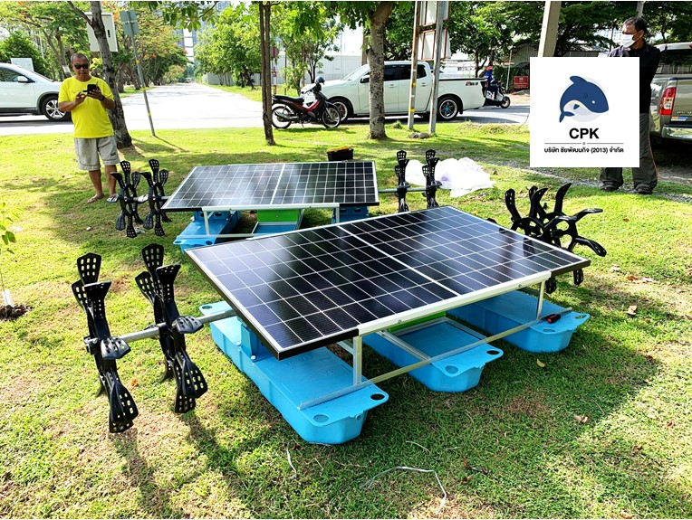 เครื่องเติมอากาศโซล่าร์เซลล์ 4ใบพัด รุ่น 4SL-350 เครื่องเติมอากาศโซล่าร์เซลล์ 4ใบพัด รุ่น 4SL-350